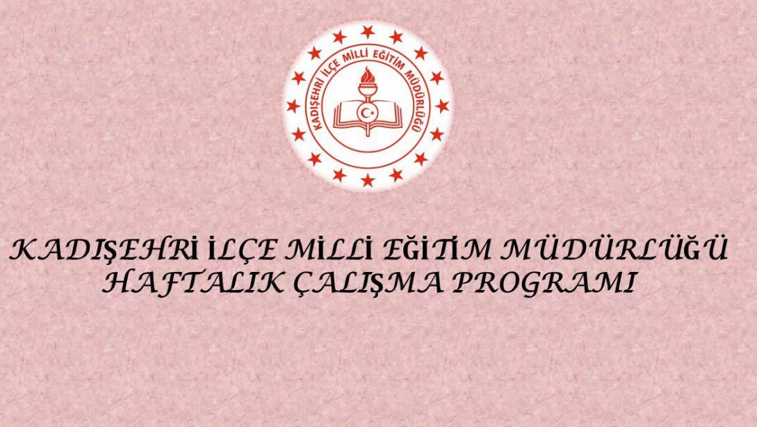 Haftalık Çalışma Programı